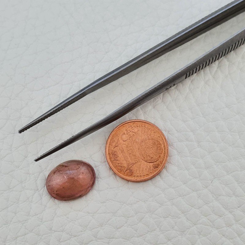 Tormalina Rosa Naturale Forma Ovale Piatto Cabochon Liscio Fatto a Mano13X10X6mm 4,95ct