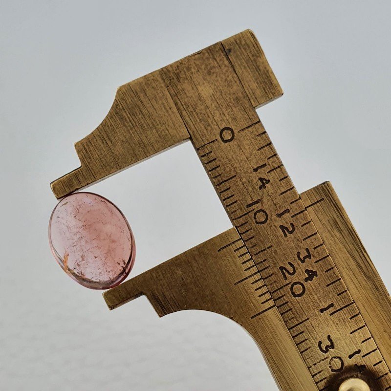 Tormalina Rosa Naturale Forma Ovale Piatto Cabochon Liscio Fatto a Mano13X10X6mm 4,95ct