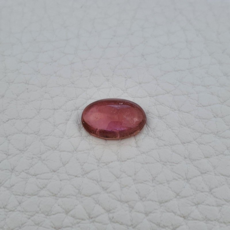 Tormalina Rosa Naturale Forma Ovale Piatto Cabochon Liscio Fatto a Mano12X8X4mm 3,60ct