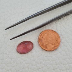 Tormalina Rosa Naturale Forma Ovale Piatto Cabochon Liscio Fatto a Mano12X8X4mm 3,60ct