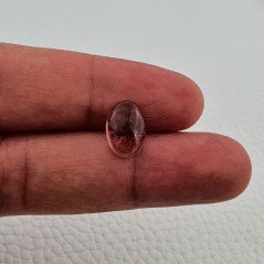Tormalina Rosa Naturale Forma Ovale Piatto Cabochon Liscio Fatto a Mano12X8X4mm 3,60ct