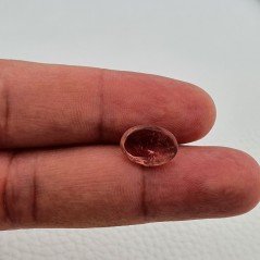Tormalina Rosa Naturale Forma Ovale Piatto Cabochon Liscio Fatto a Mano12X8X4mm 3,60ct