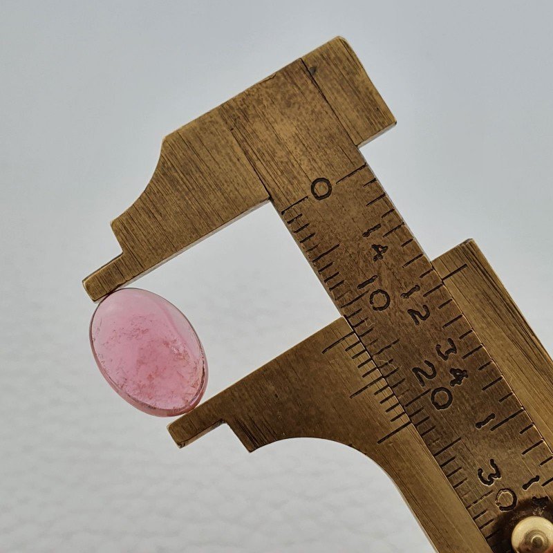 Tormalina Rosa Naturale Forma Ovale Piatto Cabochon Liscio Fatto a Mano12X8X4mm 3,60ct