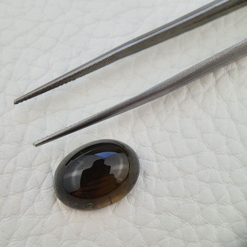 Tormalina Naturale Forma Ovale Piatto Cabochon Liscio Fatto a Mano 16X12X7mm 10,85 ct