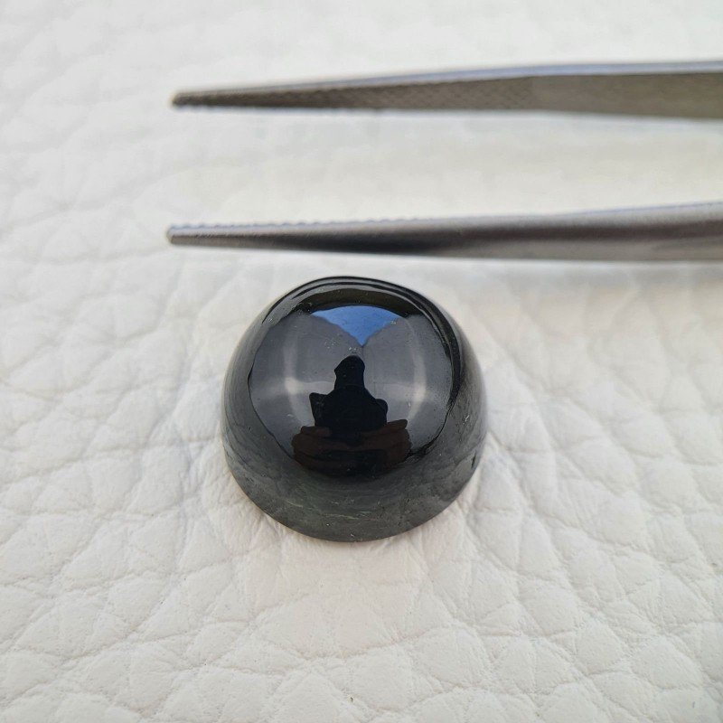 Tormalina Naturale Forma Tondo Piatto Cabochon Liscio Fatto a Mano 14X8mm 15,25 ct