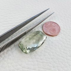 Ametista Verde Prasiolite Taglio Cuscino Sfaccettata Fatto a Mano Gemma Sciolte 17X11X10mm 23,60 Carati 1pz