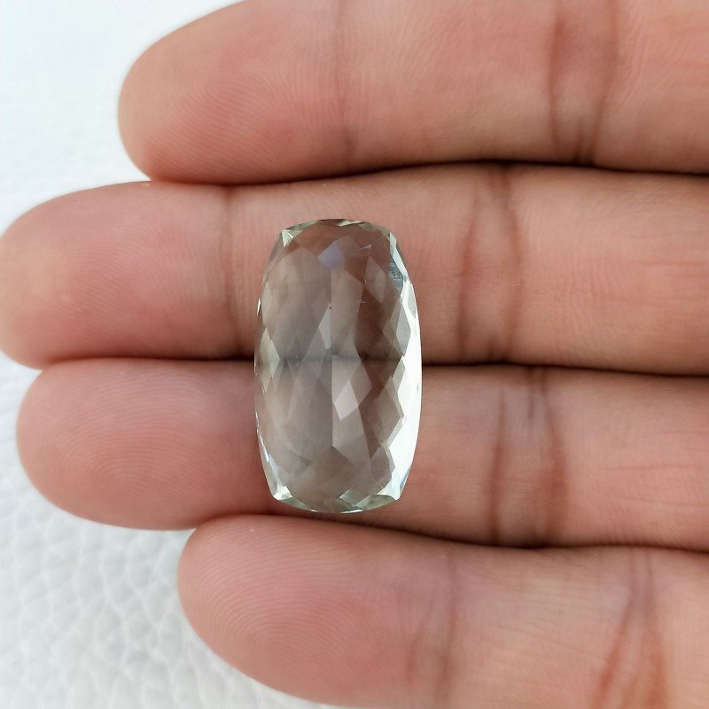 Ametista Verde Prasiolite Taglio Cuscino Sfaccettata Fatto a Mano Gemma Sciolte 17X11X10mm 23,60 Carati 1pz