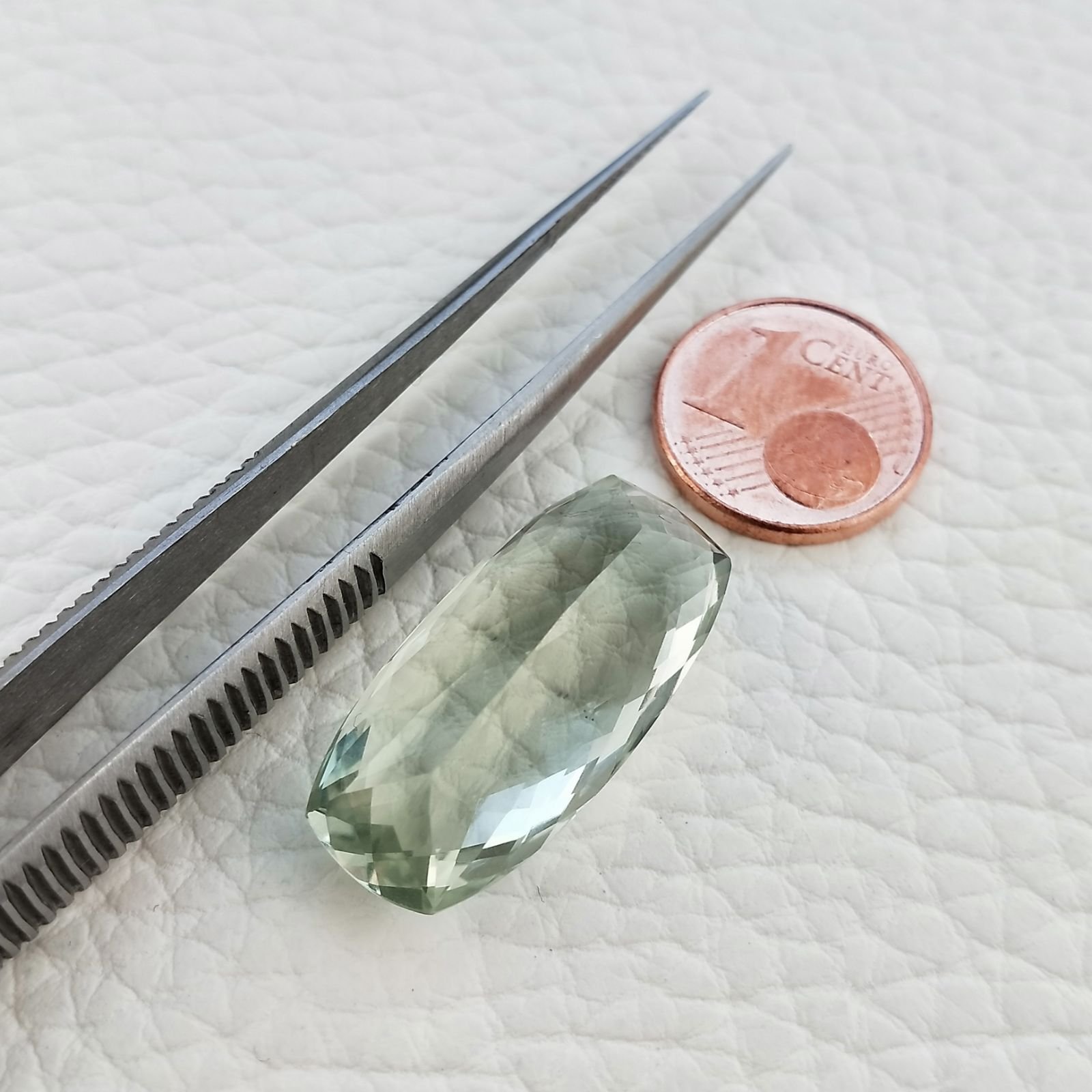 Ametista Verde Prasiolite Taglio Cuscino Sfaccettata Fatto a Mano Gemma Sciolte 26X13X10mm 21,90 Carati 1pz