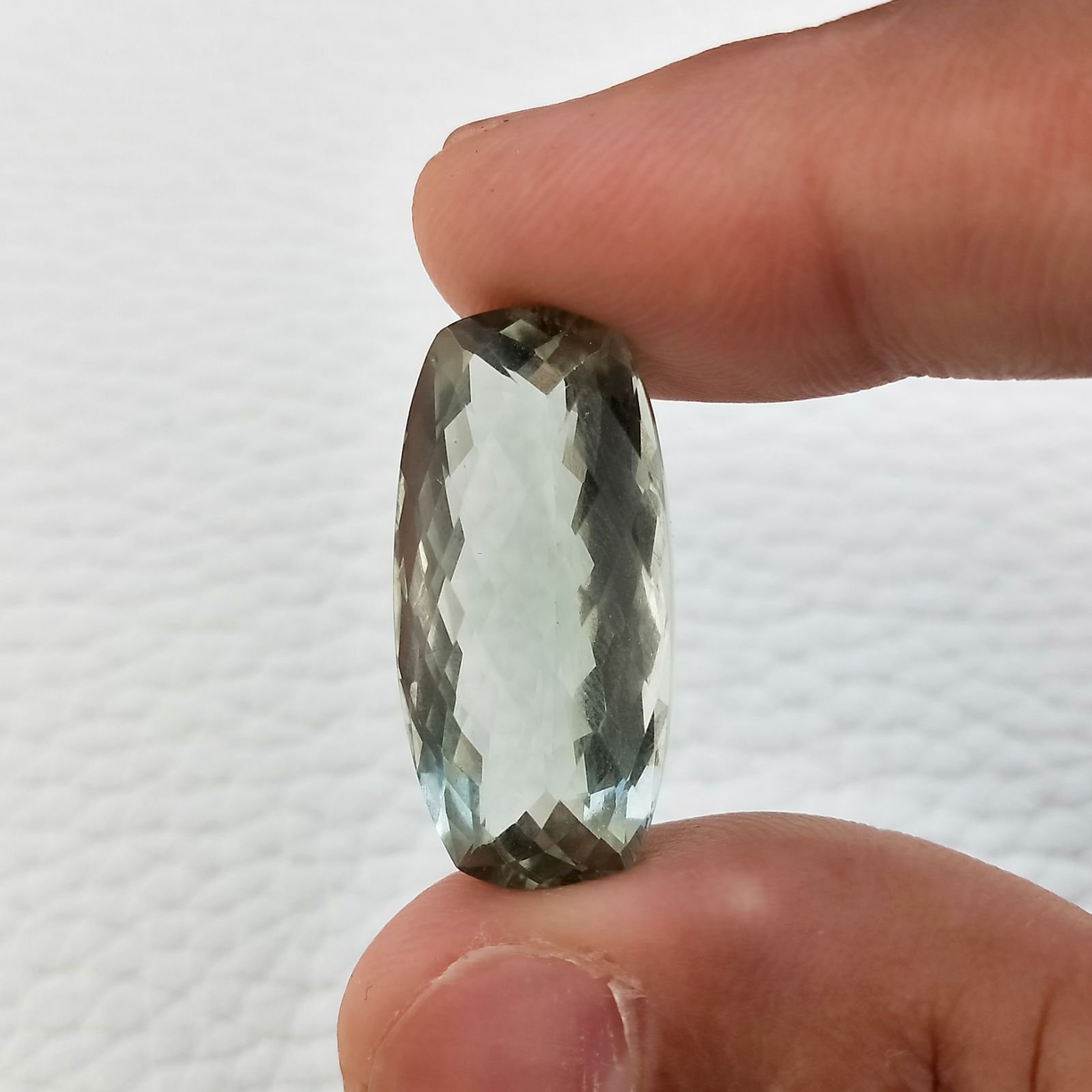 Ametista Verde Prasiolite Taglio Cuscino Sfaccettata Fatto a Mano Gemma Sciolte 26X13X10mm 21,90 Carati 1pz