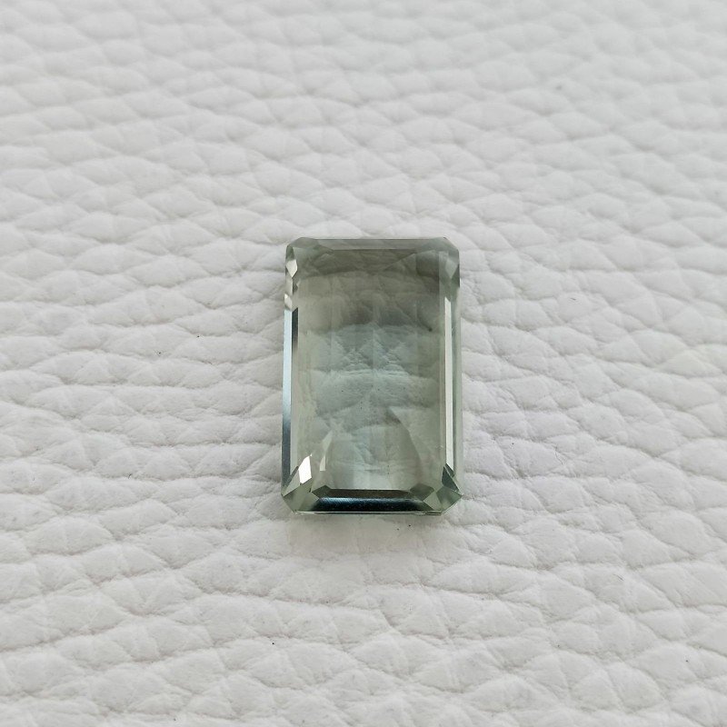 Ametista Verde Prasiolite Taglio Smeraldo Octagono Sfaccettata Fatto a Mano Gemma Sciolta 13x22mm 17,85 Carati 1pz