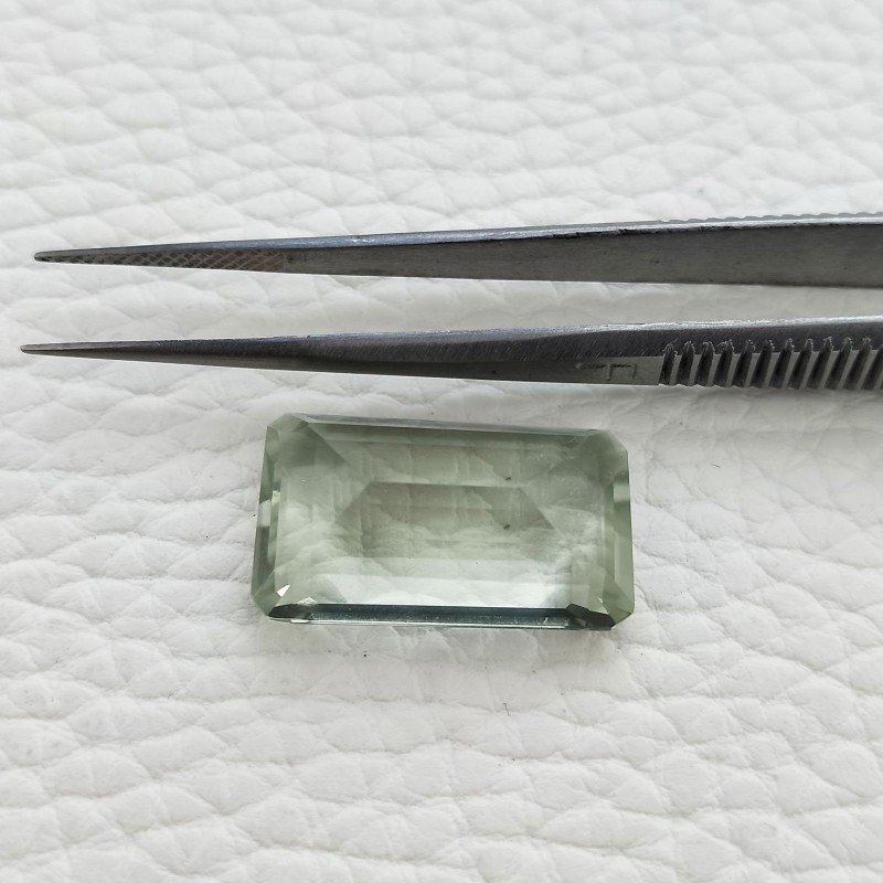 Ametista Verde Prasiolite Taglio Smeraldo Octagono Sfaccettata Fatto a Mano Gemma Sciolta 13x22mm 17,85 Carati 1pz