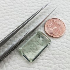 Ametista Verde Prasiolite Taglio Smeraldo Octagono Sfaccettata Fatto a Mano Gemma Sciolta 13x22mm 17,85 Carati 1pz