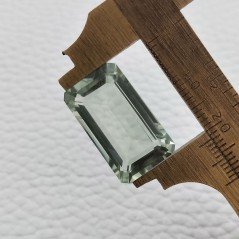 Ametista Verde Prasiolite Taglio Smeraldo Octagono Sfaccettata Fatto a Mano Gemma Sciolta 13x22mm 17,85 Carati 1pz