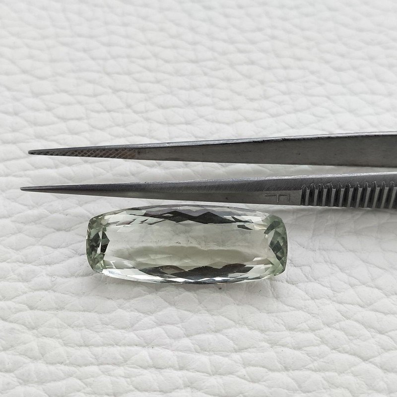 Ametista Verde Prasiolite Taglio Cuscino Sfaccettata Fatto a Mano Gemma Sciolte 26X10X7mm 14,65 Carati 1pz