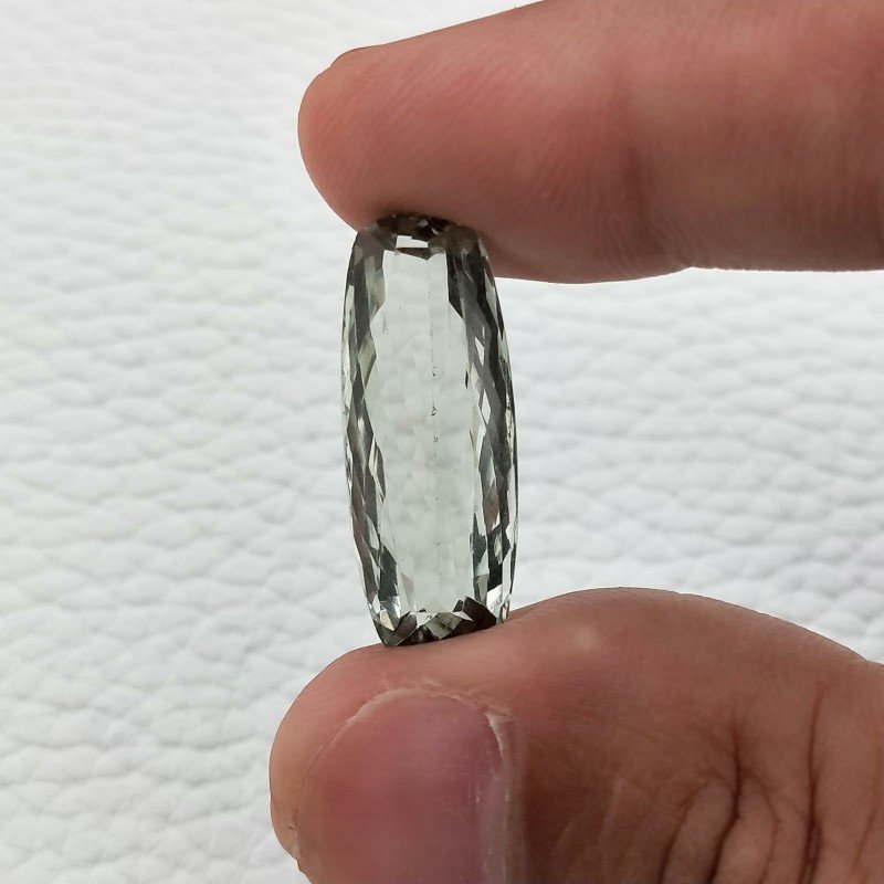 Ametista Verde Prasiolite Taglio Cuscino Sfaccettata Fatto a Mano Gemma Sciolte 26X10X7mm 14,65 Carati 1pz