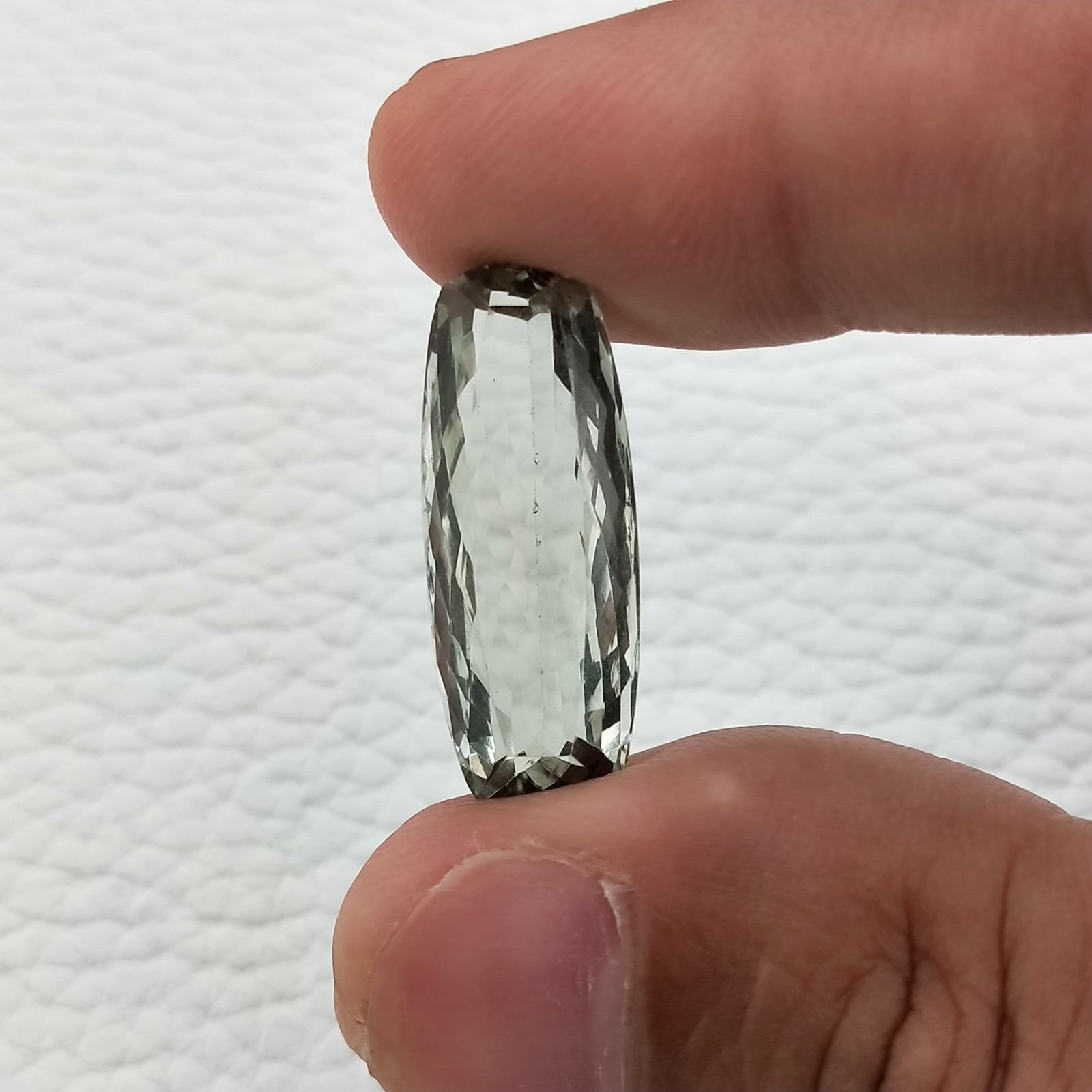 Ametista Verde Prasiolite Taglio Cuscino Sfaccettata Fatto a Mano Gemma Sciolte 26X10X7mm 14,65 Carati 1pz