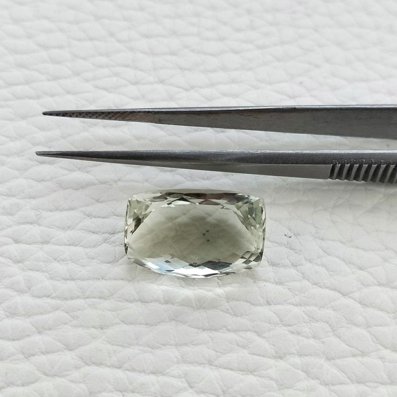 Ametista Verde Prasiolite Taglio Cuscino Sfaccettata Fatto a Mano Gemma Sciolte 18X9X7mm 14,70 Carati 1pz