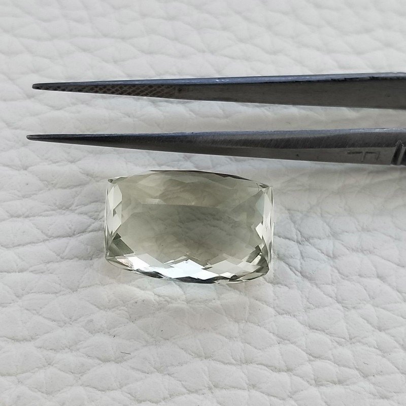 Ametista Verde Prasiolite Taglio Cuscino Sfaccettata Fatto a Mano Gemma Sciolte 18X9X7mm 14,70 Carati 1pz