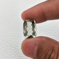 Ametista Verde Prasiolite Taglio Cuscino Sfaccettata Fatto a Mano Gemma Sciolte 18X9X7mm 14,70 Carati 1pz