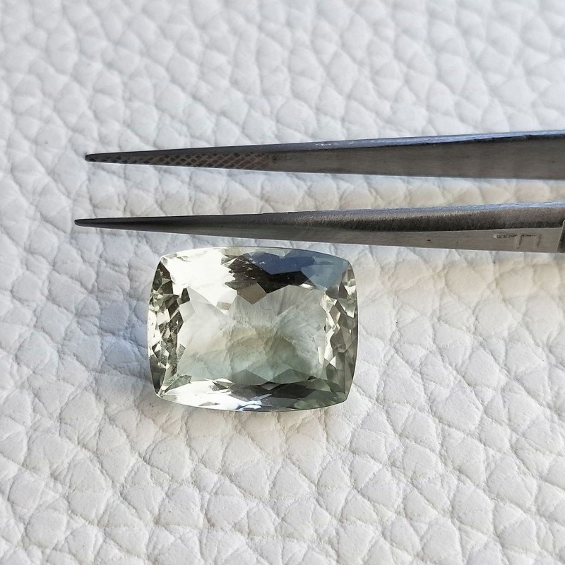 Ametista Verde Prasiolite Taglio Fantasia Sfaccettata Fatto a Mano Gemma Sciolte 15X12X8mm 11,45 Carati 1pz