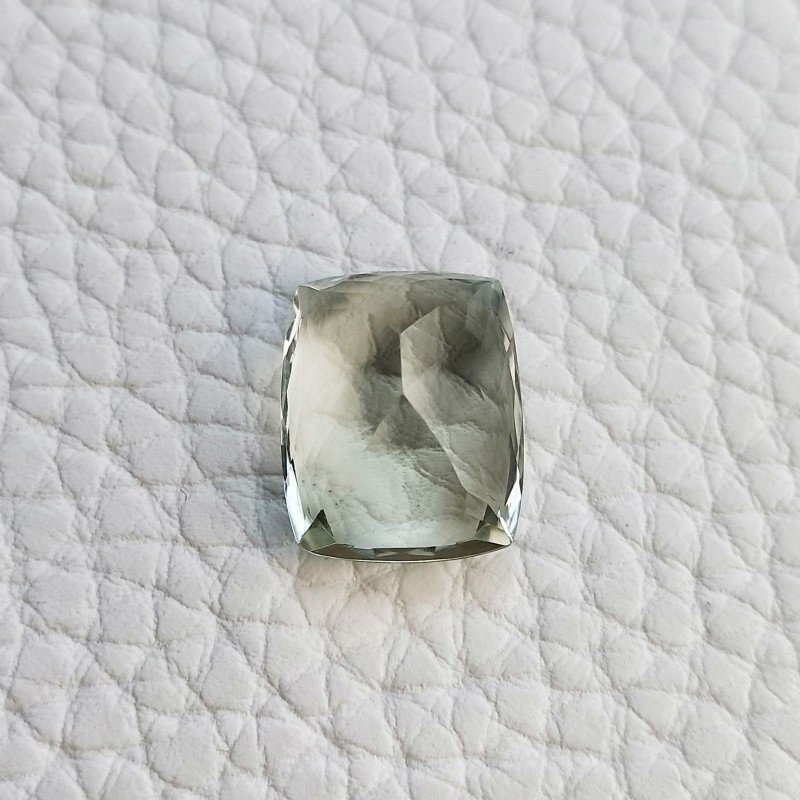 Ametista Verde Prasiolite Taglio Fantasia Sfaccettata Fatto a Mano Gemma Sciolte 15X12X8mm 11,45 Carati 1pz