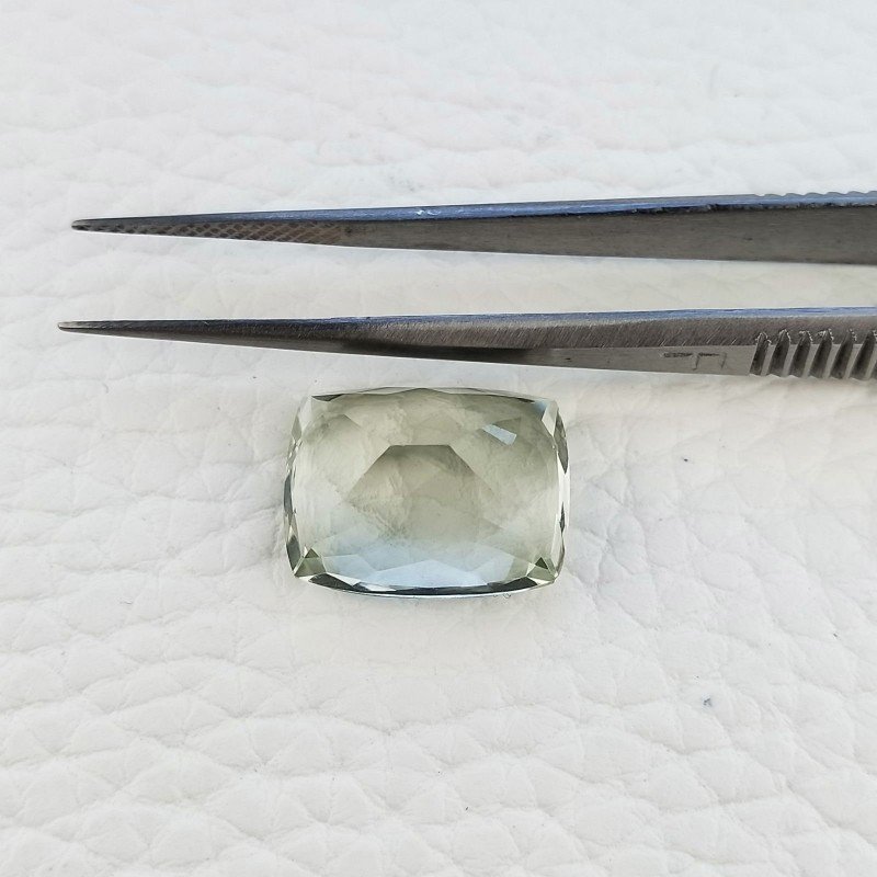 Ametista Verde Prasiolite Taglio Fantasia Sfaccettata Fatto a Mano Gemma Sciolte 15X12X8mm 11,45 Carati 1pz