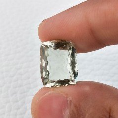Ametista Verde Prasiolite Taglio Fantasia Sfaccettata Fatto a Mano Gemma Sciolte 15X12X8mm 11,45 Carati 1pz
