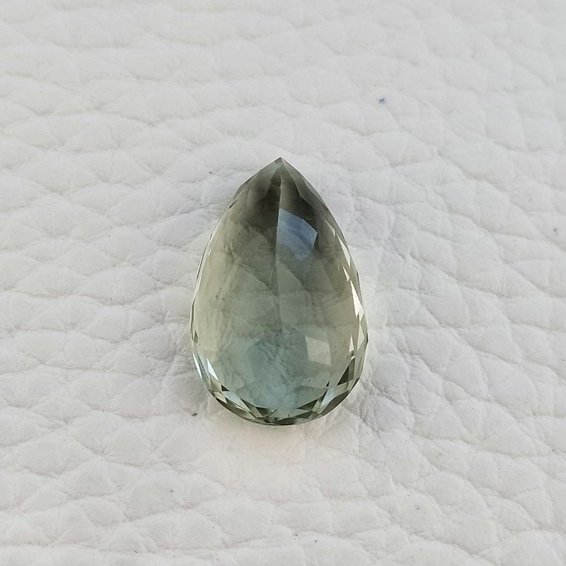 Ametista Verde Prasiolite Taglio Goccia Sfaccettata Fatto a Mano Gemma Sciolte 19X12X7mm 10,95 Carati 1pz