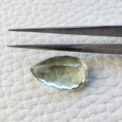 Ametista Verde Prasiolite Taglio Goccia Sfaccettata Fatto a Mano Gemma Sciolte 19X12X7mm 10,95 Carati 1pz