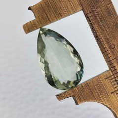 Ametista Verde Prasiolite Taglio Goccia Sfaccettata Fatto a Mano Gemma Sciolte 19X12X7mm 10,95 Carati 1pz
