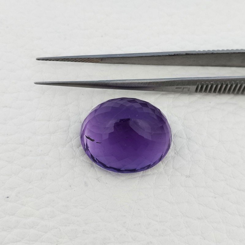 Ametista Naturale Taglio Ovale Sfaccettata Fatto a Mano Gemma Sciolte 21X18X13mm 31,90 Carati 1pz