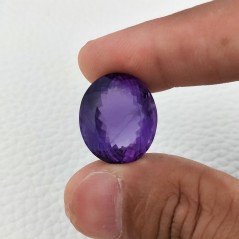 Ametista Naturale Taglio Ovale Sfaccettata Fatto a Mano Gemma Sciolte 21X18X13mm 31,90 Carati 1pz