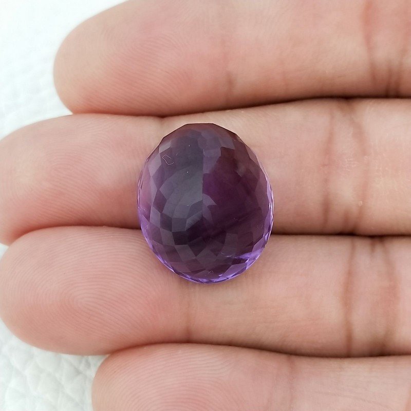 Ametista Naturale Taglio Ovale Sfaccettata Fatto a Mano Gemma Sciolte 19X16X13mm 28,00 Carati 1pz