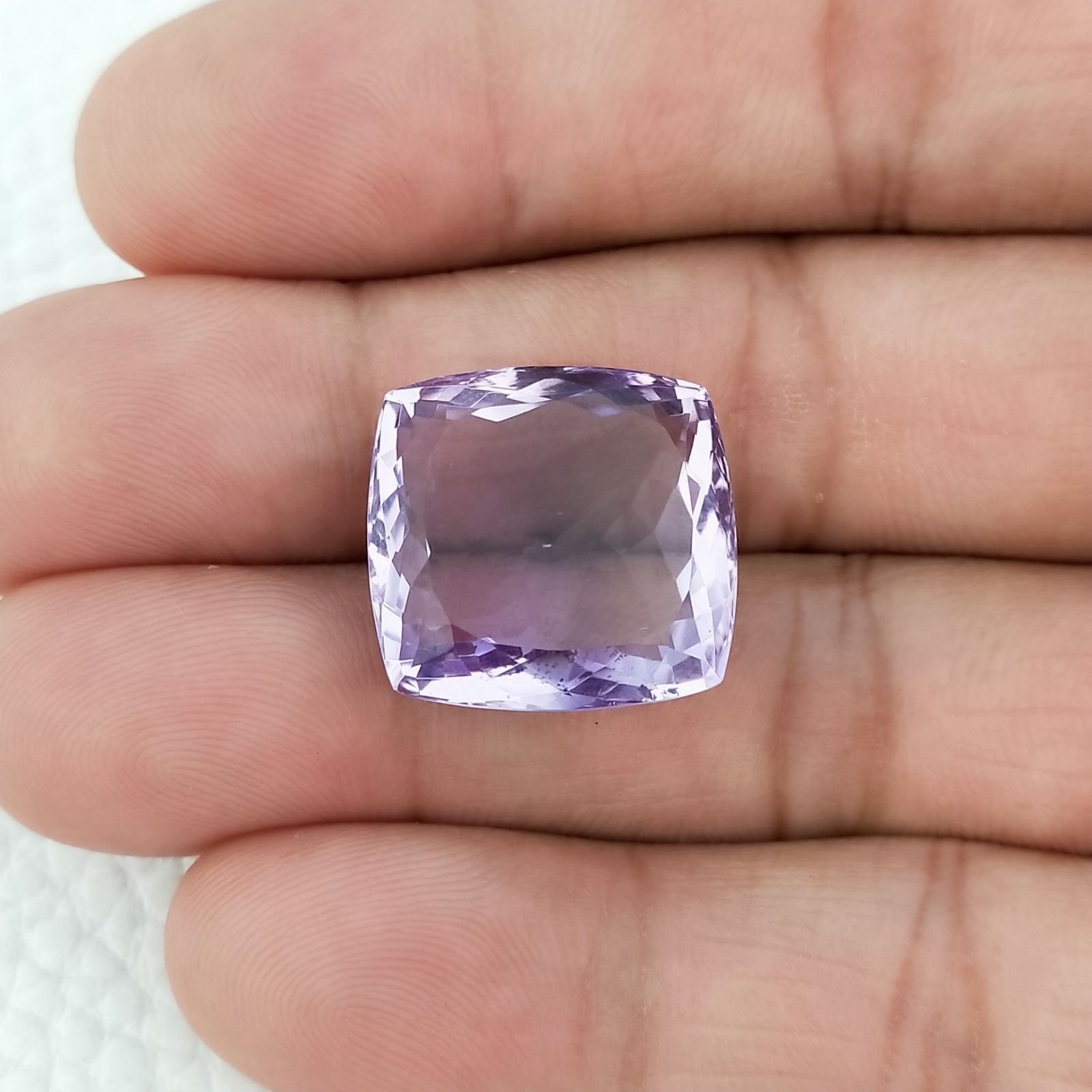 Ametista Naturale Taglio Cuscino Sfaccettata Fatto a Mano Gemma Sciolta 18X18X10mm 25,00 Carati 1pz