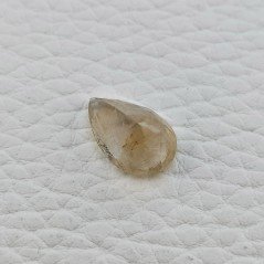 Quarzo Rutilato Dorato Naturale Taglio Goccia Sfaccettato a Mano Gemma Sciolta  9X14mm 4.45 Carati 1pz