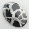 Settario Nero Naturale Forma Ovale Piatto Cabochon Liscio Fatto a Mano 39X28X5mm 10,44GM