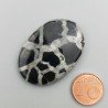 Settario Nero Naturale Forma Ovale Piatto Cabochon Liscio Fatto a Mano 39X28X5mm 10,44GM
