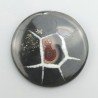 Settario Nero Naturale Forma Tondo Piatto Cabochon Liscio Fatto a Mano 34X34X5mm 11,75GM