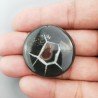 Settario Nero Naturale Forma Tondo Piatto Cabochon Liscio Fatto a Mano 34X34X5mm 11,75GM