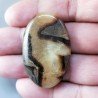 Settario Giallo Naturale Forma Ovale Piatto Cabochon Liscio Fatto a Mano 42X28X7mm 15,30gm 1pz