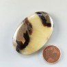 Settario Giallo Naturale Forma Ovale Piatto Cabochon Liscio Fatto a Mano 43X28X7mm 14,47gm 1pz