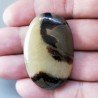 Settario Giallo Naturale Forma Ovale Piatto Cabochon Liscio Fatto a Mano 43X28X7mm 14,47gm 1pz