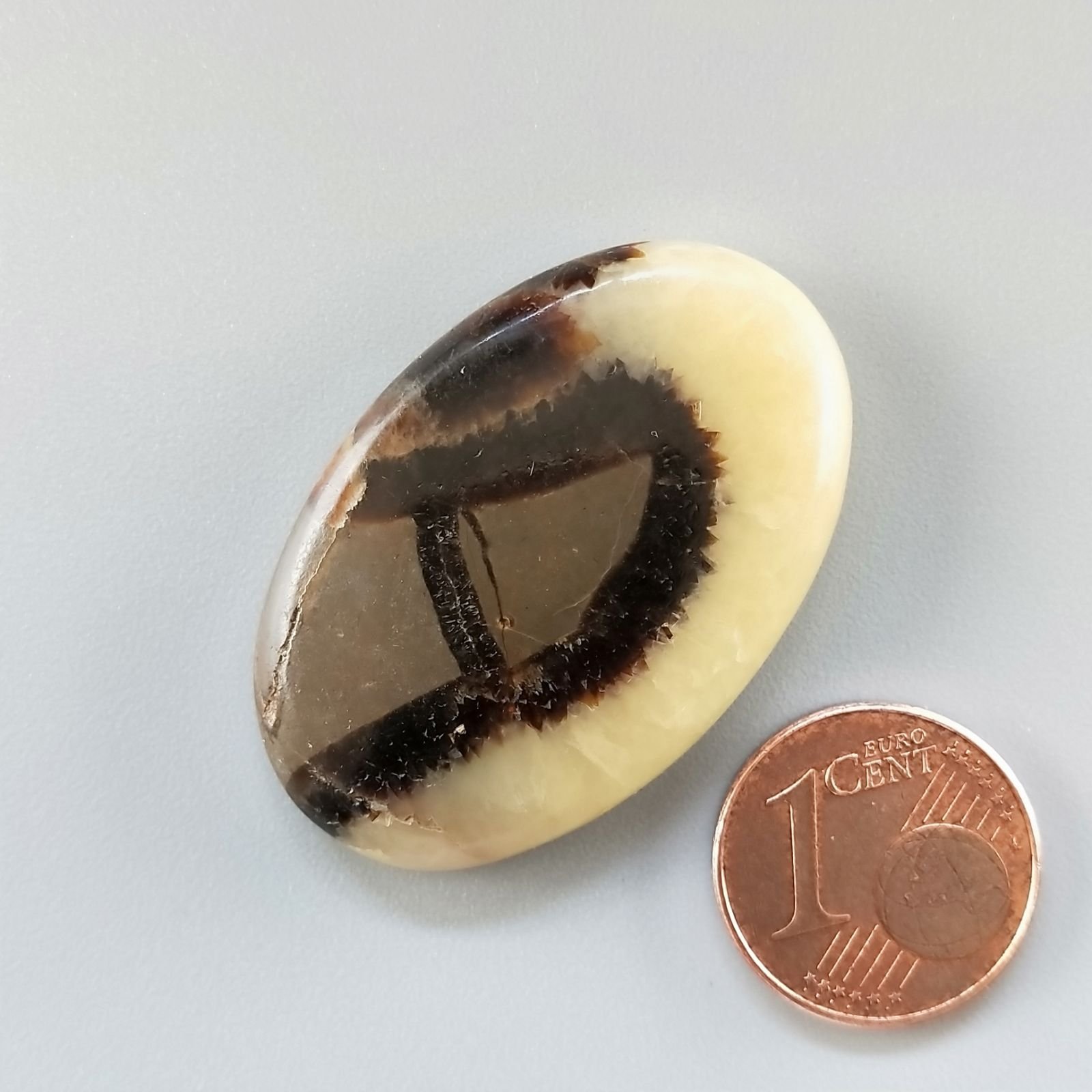 Settario Giallo Naturale Forma Ovale Piatto Cabochon Liscio Fatto a Mano 36X24X6mm 9gm 1pz