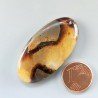 Settario Giallo Naturale Forma Ovale Piatto Cabochon Liscio Fatto a Mano 42X22X6mm 9,37gm 1pz