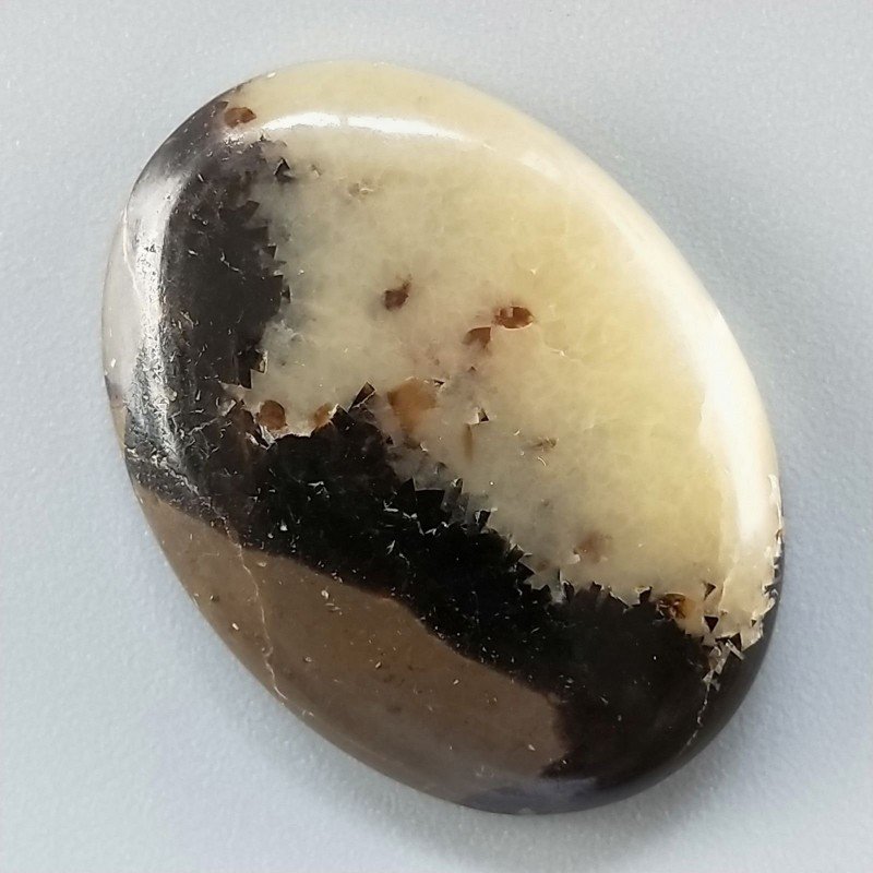 Settario Giallo Naturale Forma Ovale Piatto Cabochon Liscio Fatto a Mano 38X22X7mm 6,66gm 1pz