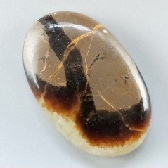 Settario Giallo Naturale Forma Ovale Piatto Cabochon Liscio Fatto a Mano 36X23X6mm 9,48gm 1pz