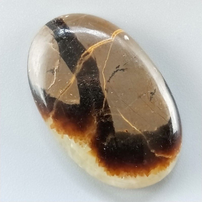 Settario Giallo Naturale Forma Ovale Piatto Cabochon Liscio Fatto a Mano 36X23X6mm 9,48gm 1pz