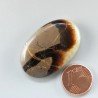 Settario Giallo Naturale Forma Ovale Piatto Cabochon Liscio Fatto a Mano 36X23X6mm 9,48gm 1pz