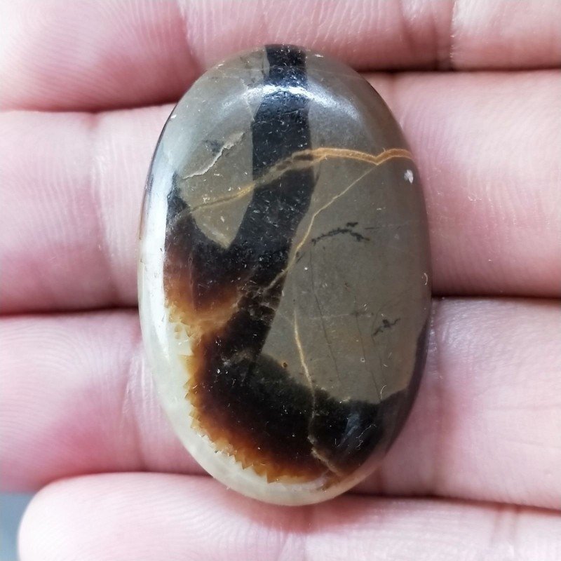 Settario Giallo Naturale Forma Ovale Piatto Cabochon Liscio Fatto a Mano 36X23X6mm 9,48gm 1pz