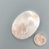 Scolecite Rosa Naturale Forma Ovale Piatto Cabochon Liscio Fatto a Mano 42X31X5mm 9,45gm 1pz